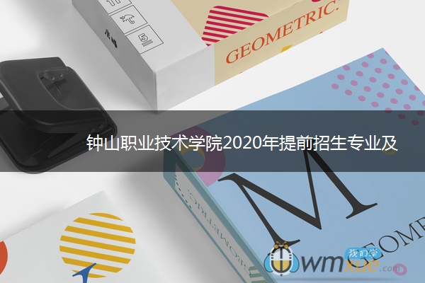 钟山职业技术学院2020年提前招生专业及计划