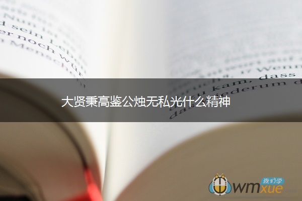 大贤秉高鉴公烛无私光什么精神