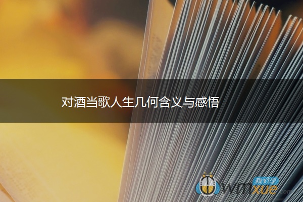 对酒当歌人生几何含义与感悟 对酒当歌人生几何含义与感悟