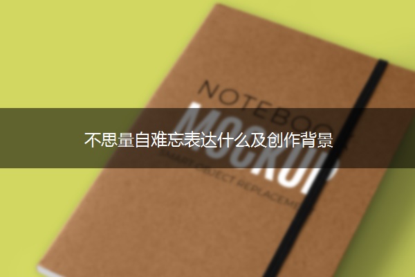 不思量自难忘表达什么及创作背景