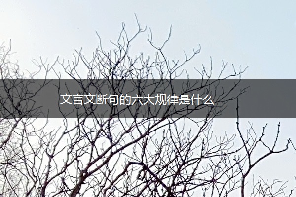 文言文断句的六大规律是什么