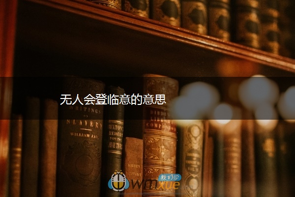 无人会登临意的意思