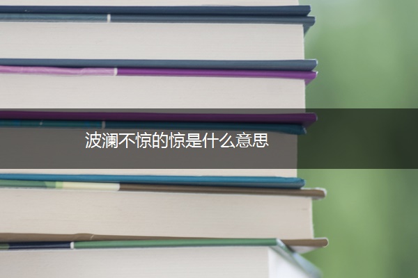 波澜不惊的惊是什么意思