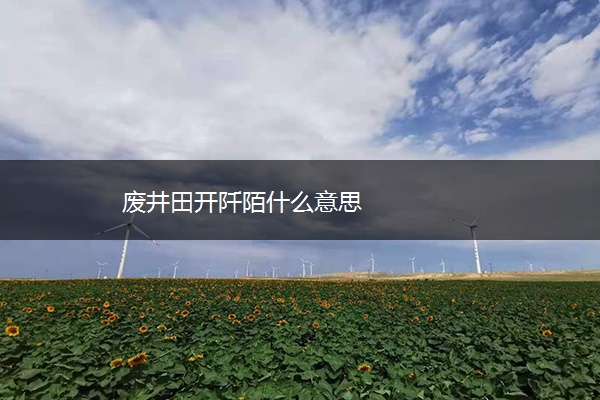 废井田开阡陌什么意思