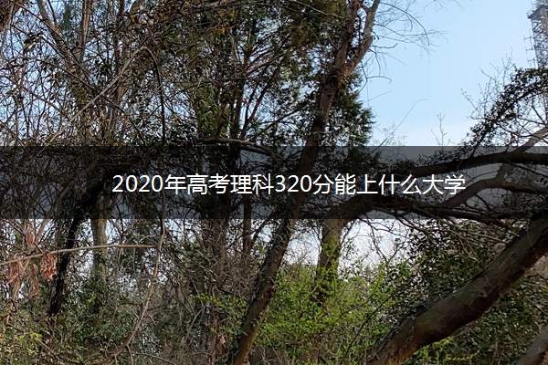 2020年高考理科320分能上什么大学