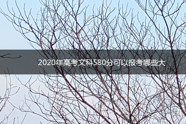 2020年高考文科580分可以报考哪些大学