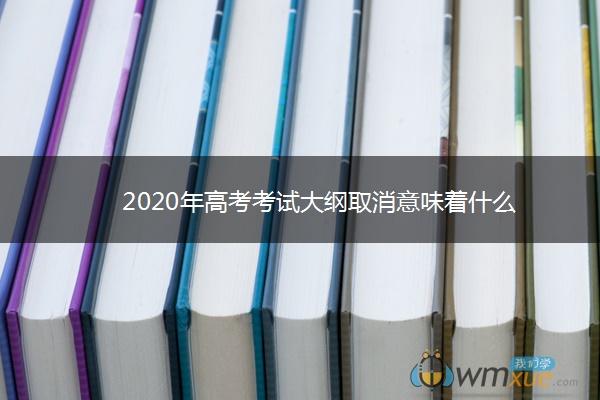 2020年高考考试大纲取消意味着什么