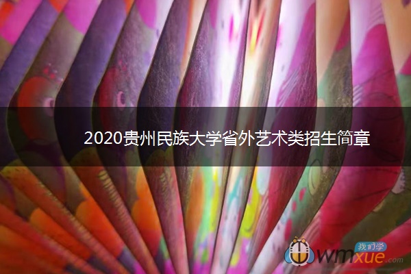 2020贵州民族大学省外艺术类招生简章