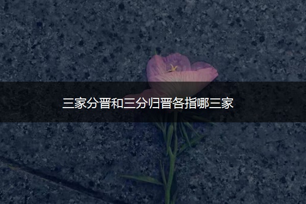 三家分晋和三分归晋各指哪三家
