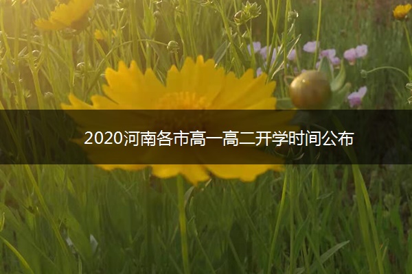 2020河南各市高一高二开学时间公布