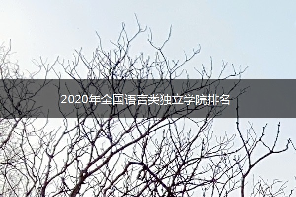 2020年全国语言类独立学院排名