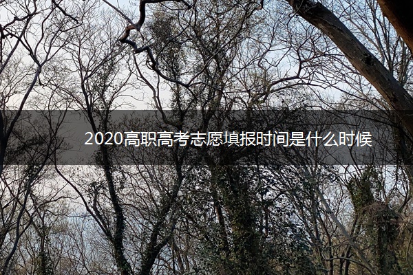 2020高职高考志愿填报时间是什么时候