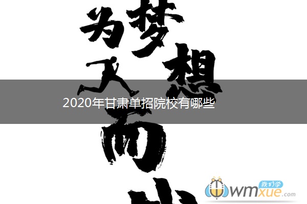 2020年甘肃单招院校有哪些