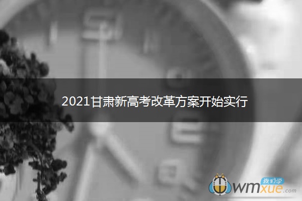 2021甘肃新高考改革方案开始实行