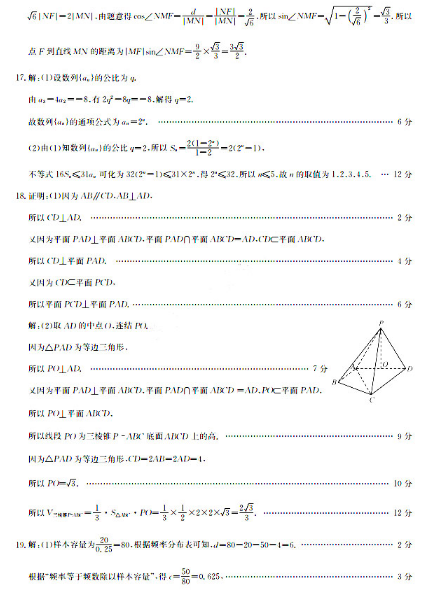 2020全国高考文科数学冲刺押题密题(含答案)