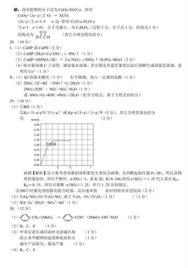 2020届浙江省选考科目考试化学模拟试题