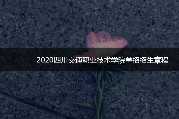 2020四川交通职业技术学院单招招生章程