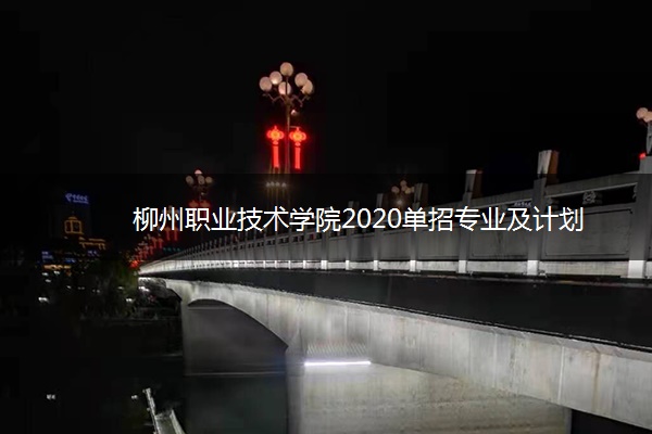 柳州职业技术学院2020单招专业及计划