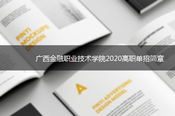 广西金融职业技术学院2020高职单招简章