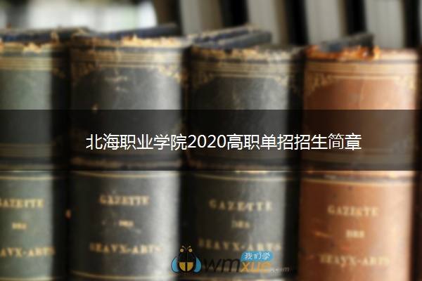 北海职业学院2020高职单招招生简章