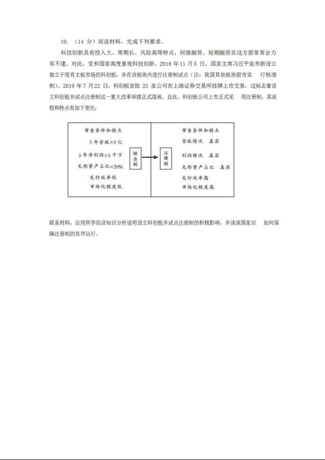 2020届北京第一中学高三3月政治模拟试题