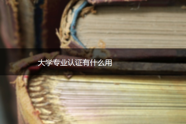 大学专业认证有什么用