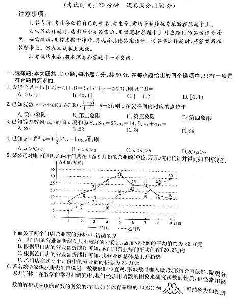 2020新课标高考文科数学预测卷及答案