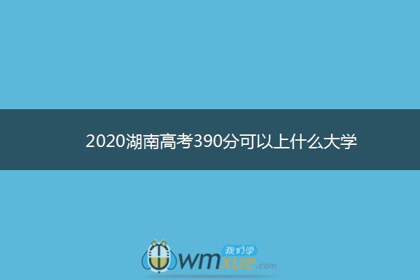 2020湖南高考390分可以上什么大学