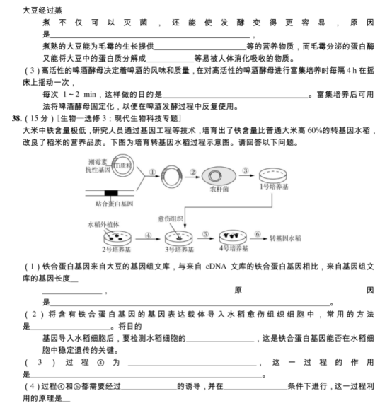 2020全国高考理科综合押题试卷