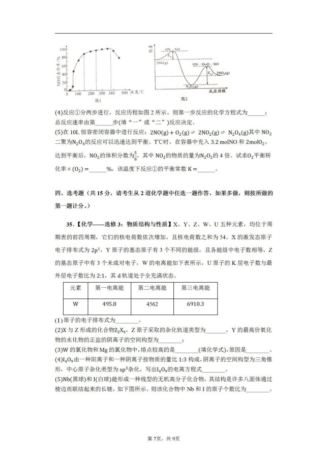 2020高三化学冲刺全国I卷全真模拟试题