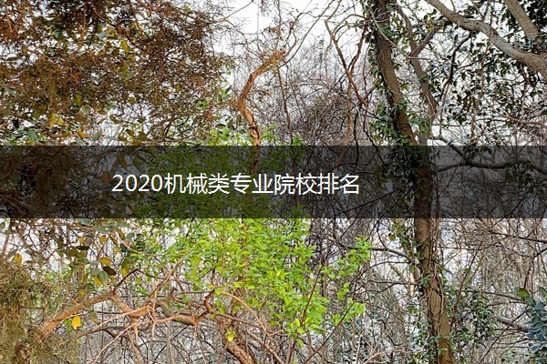 2020机械类专业院校排名