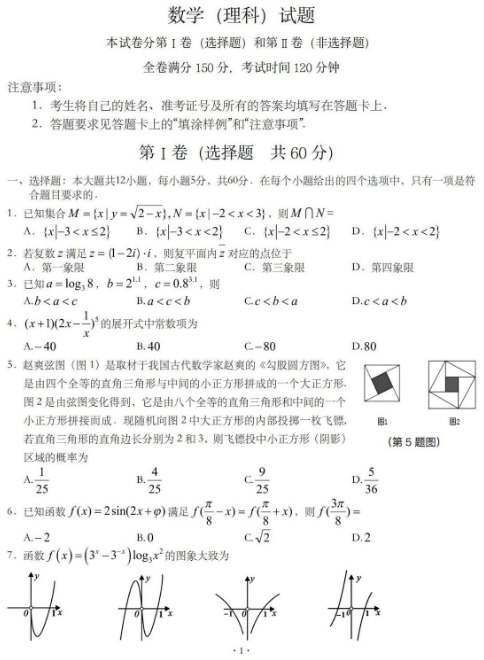 2020湖北高考理科数学模拟押题卷（含答案）