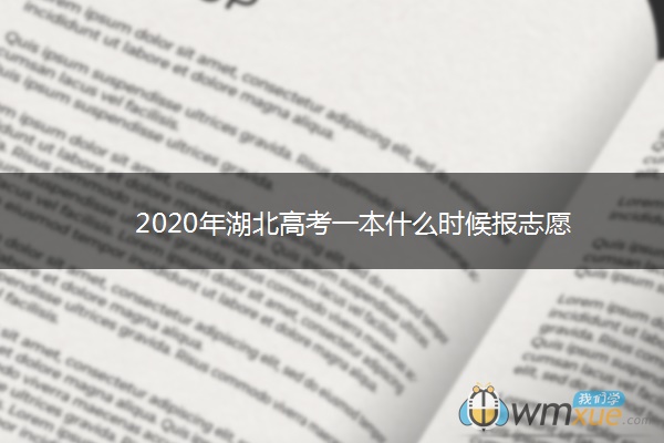 2020年湖北高考一本什么时候报志愿