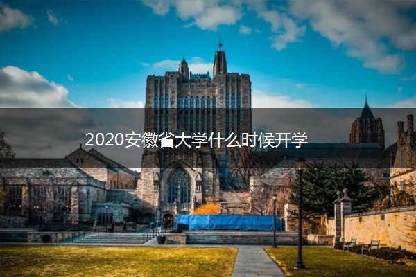 2020安徽省大学什么时候开学