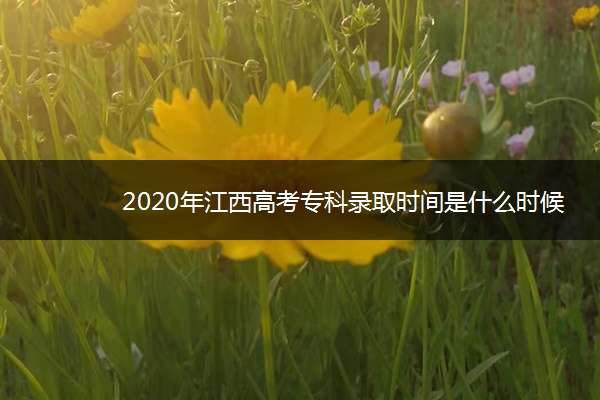 2020年江西高考专科录取时间是什么时候