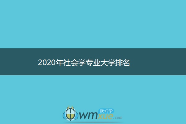 2020年社会学专业大学排名