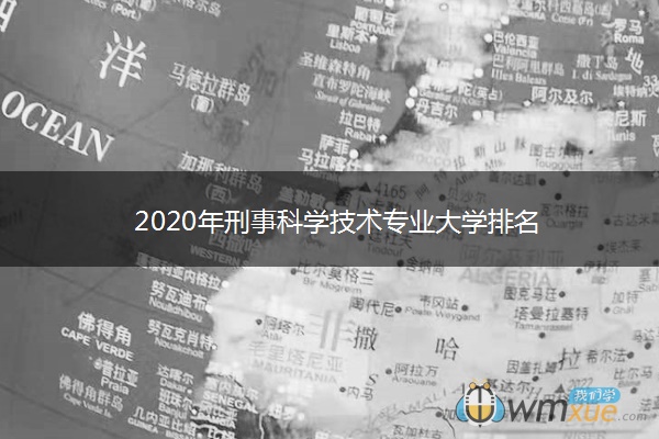 2020年刑事科学技术专业大学排名