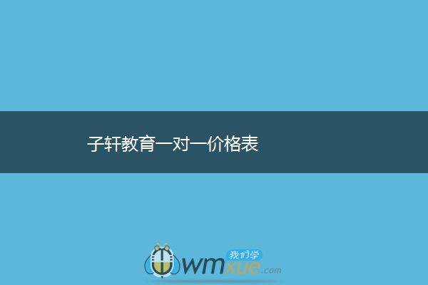 子轩教育一对一价格表