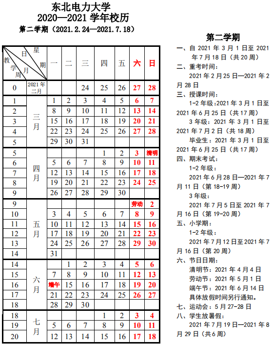 2021东北电力大学什么时候放寒假