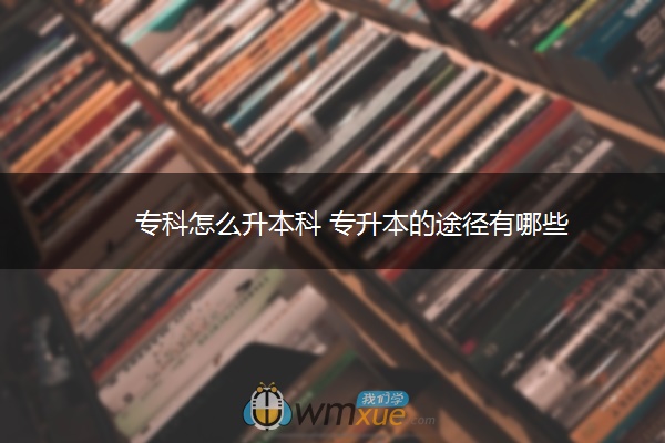 专科怎么升本科 专升本的途径有哪些