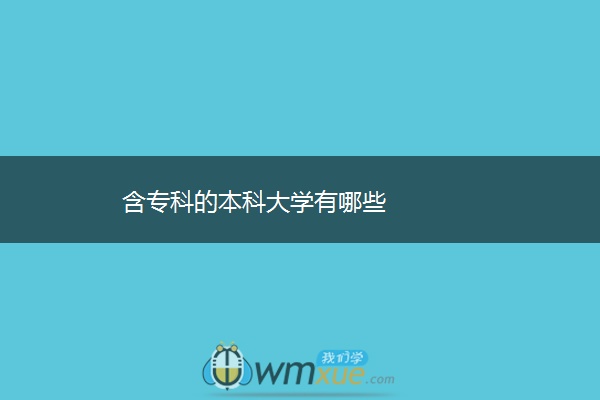 含专科的本科大学有哪些