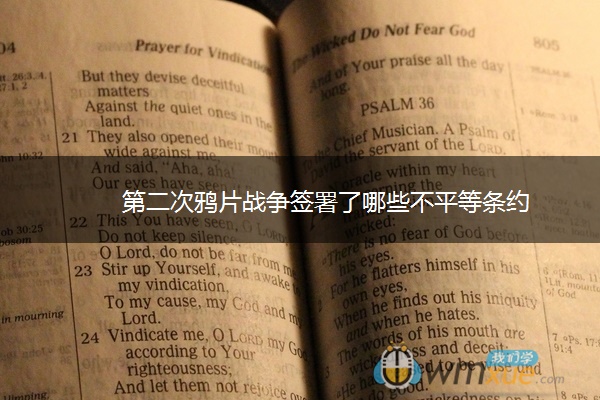 第二次战争签署了哪些不平等条约