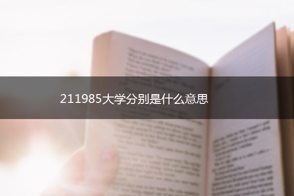 211985大学分别是什么意思