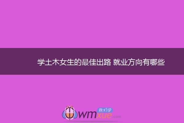 学土木女生的最佳出路 就业方向有哪些